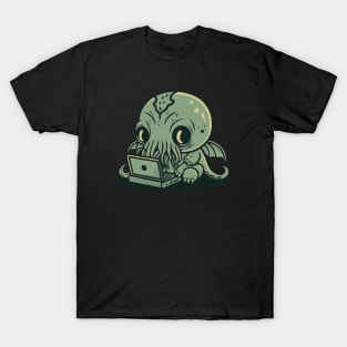 Chibi Cthulhu Programmer T-Shirt